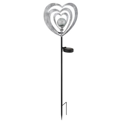 Globo - LED Lampă solară LED/3V IP44 300 mAh inimă argintie