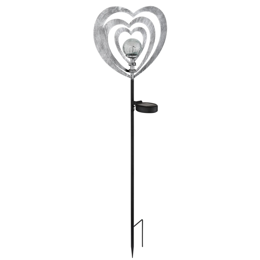 Globo - LED Lampă solară LED/3V IP44 300 mAh inimă argintie