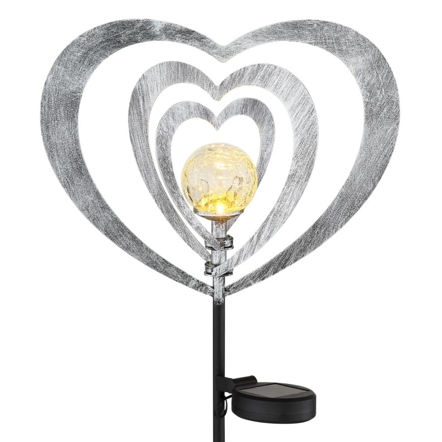 Globo - LED Lampă solară LED/3V IP44 300 mAh inimă argintie