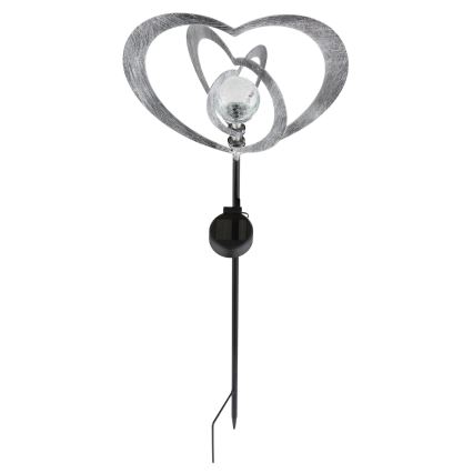 Globo - LED Lampă solară LED/3V IP44 300 mAh inimă argintie