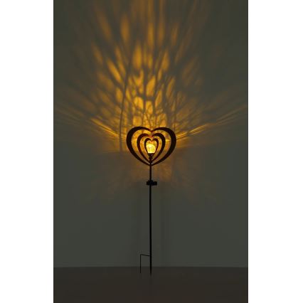 Globo - Lampă solară LED 3V, IP44, 300 mAh, inimă ruginită