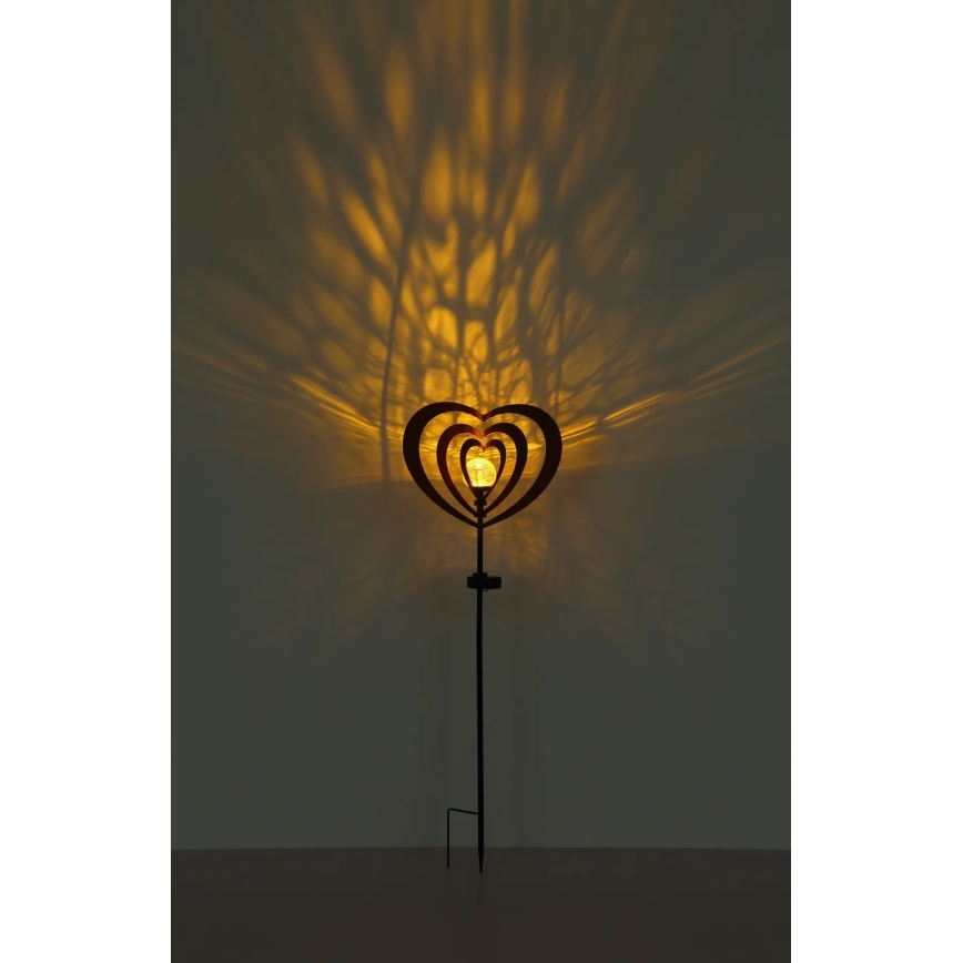 Globo - Lampă solară LED 3V, IP44, 300 mAh, inimă ruginită