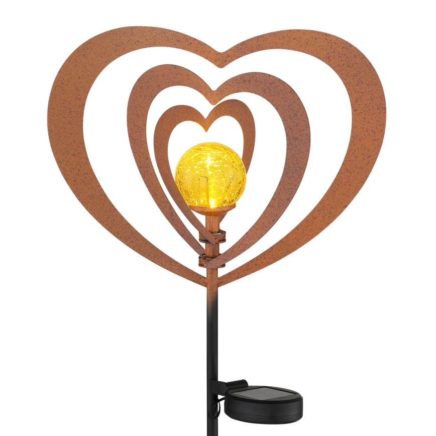 Globo - Lampă solară LED 3V, IP44, 300 mAh, inimă ruginită