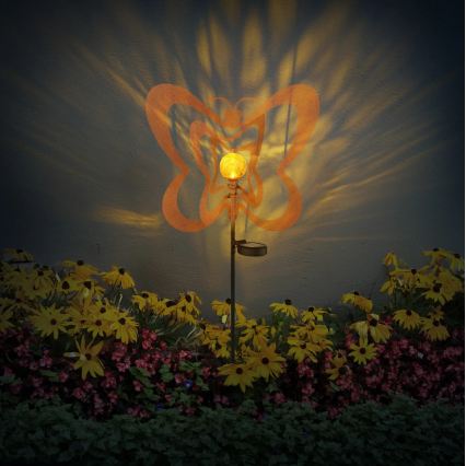 Globo - Lampă solară LED/3V, IP44, 300 mAh, fluture ruginiu