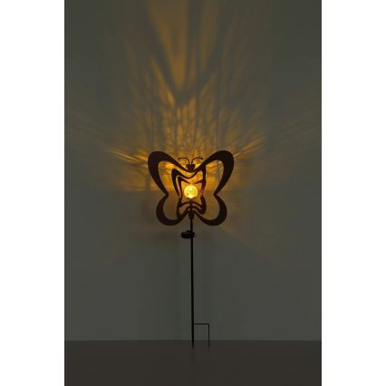 Globo - Lampă solară LED/3V, IP44, 300 mAh, fluture ruginiu