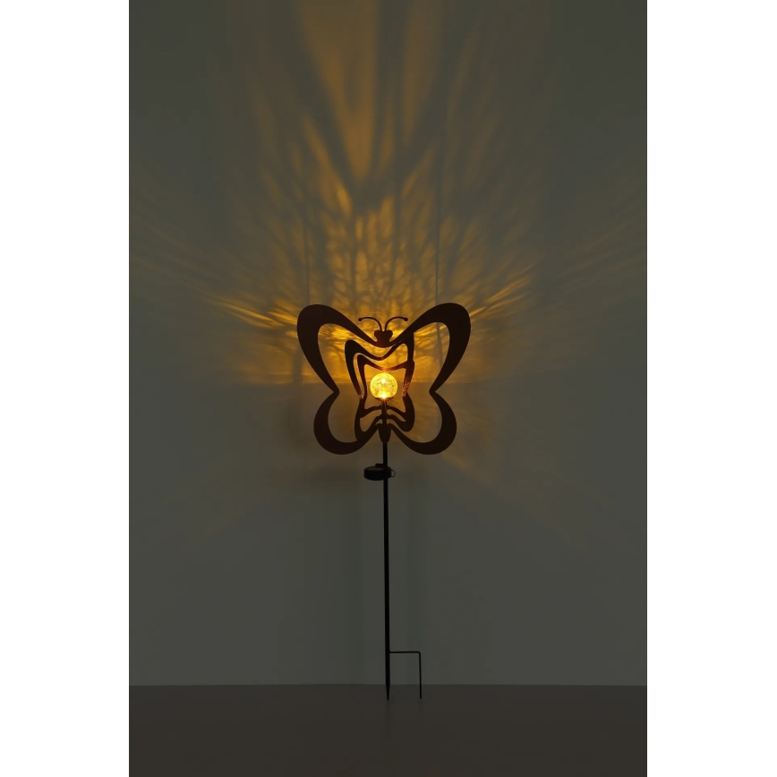 Globo - Lampă solară LED/3V, IP44, 300 mAh, fluture ruginiu