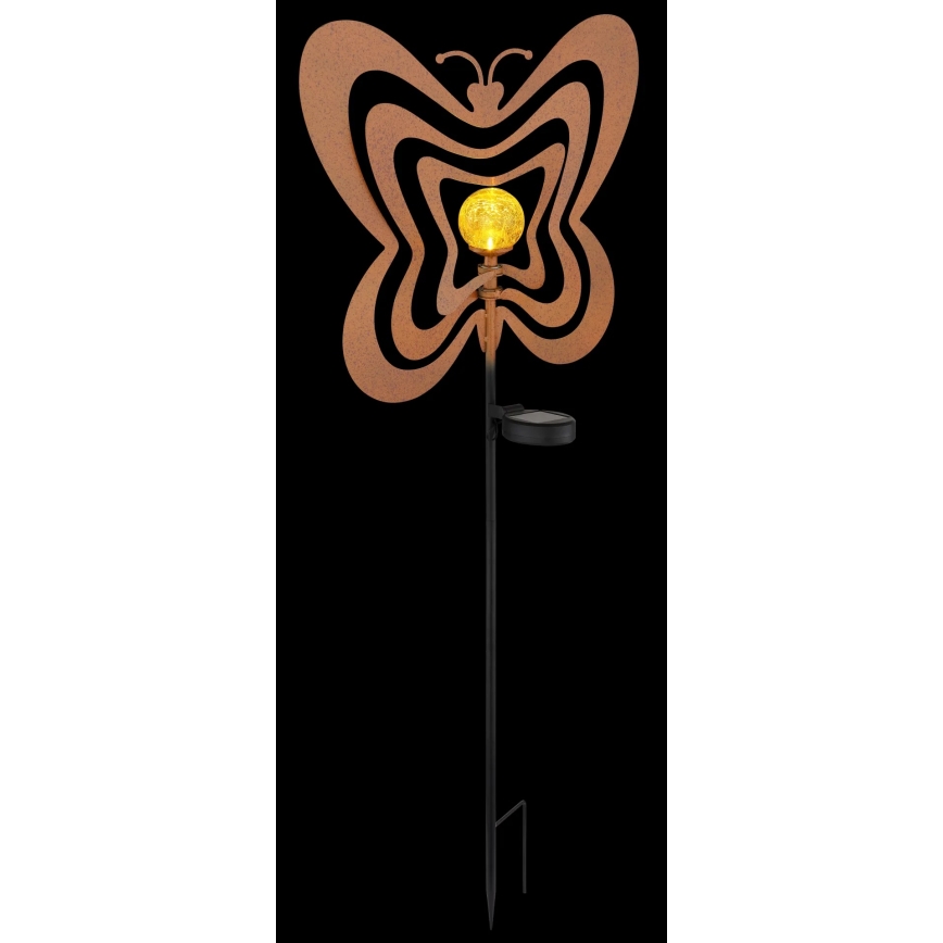 Globo - Lampă solară LED/3V, IP44, 300 mAh, fluture ruginiu