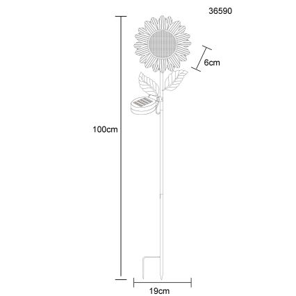 Globo - Lampă solară LED în formă de floare, 200 LED/3V, IP44, 600 mAh