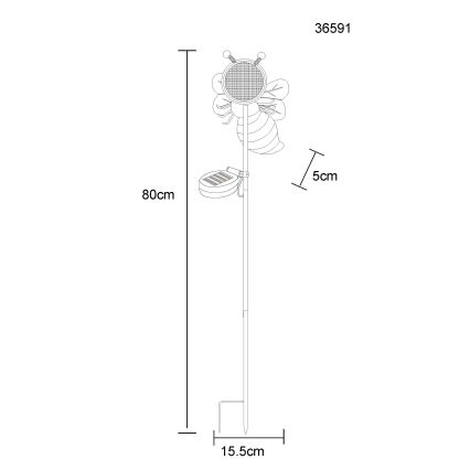 Globo - Lampă solară LED 200xLED/3V IP44 600 mAh, model Albina