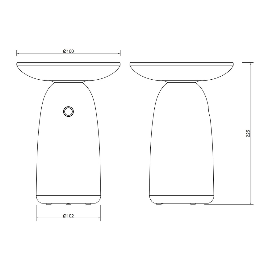 Globo - Lampă solară tactilă LED reglabilă, LED/10W/3,7V IP54 3600 mAh, neagră