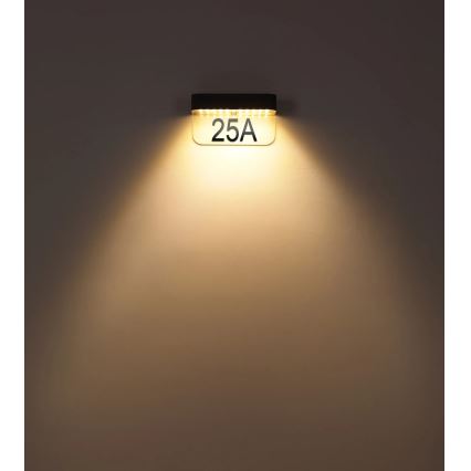 Globo - Placă LED solară pentru număr de casă, 6W, 3,7V, IP54, 1800 mAh