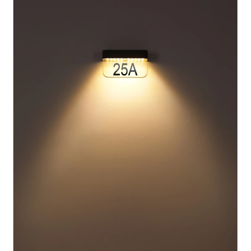Globo - Placă LED solară pentru număr de casă, 6W, 3,7V, IP54, 1800 mAh