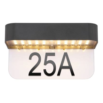 Globo - Placă LED solară pentru număr de casă, 6W, 3,7V, IP54, 1800 mAh