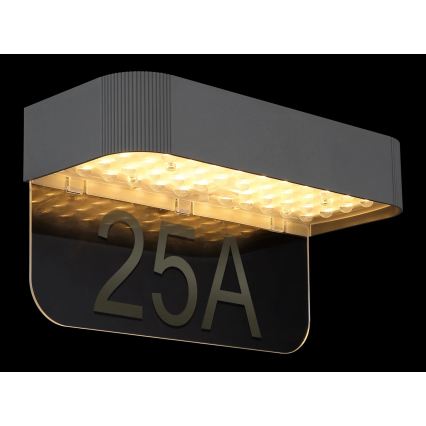 Globo - Placă LED solară pentru număr de casă, 6W, 3,7V, IP54, 1800 mAh