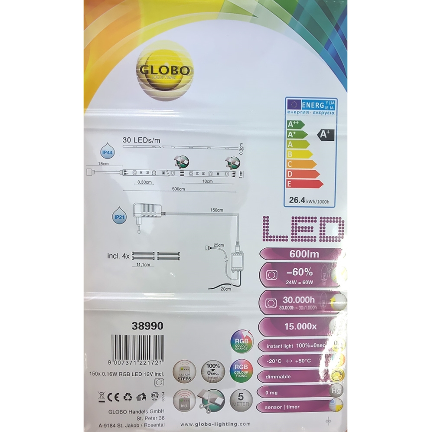 Globo 38990 - Benzi cu LED LED BAND 150xLED/0,16W