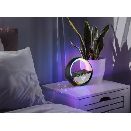 Globo - Lampă de birou LED RGBW reîncărcabilă, cu control tactil, difuzor și încărcare wireless QI LED/3,5W/5V 1800 mAh