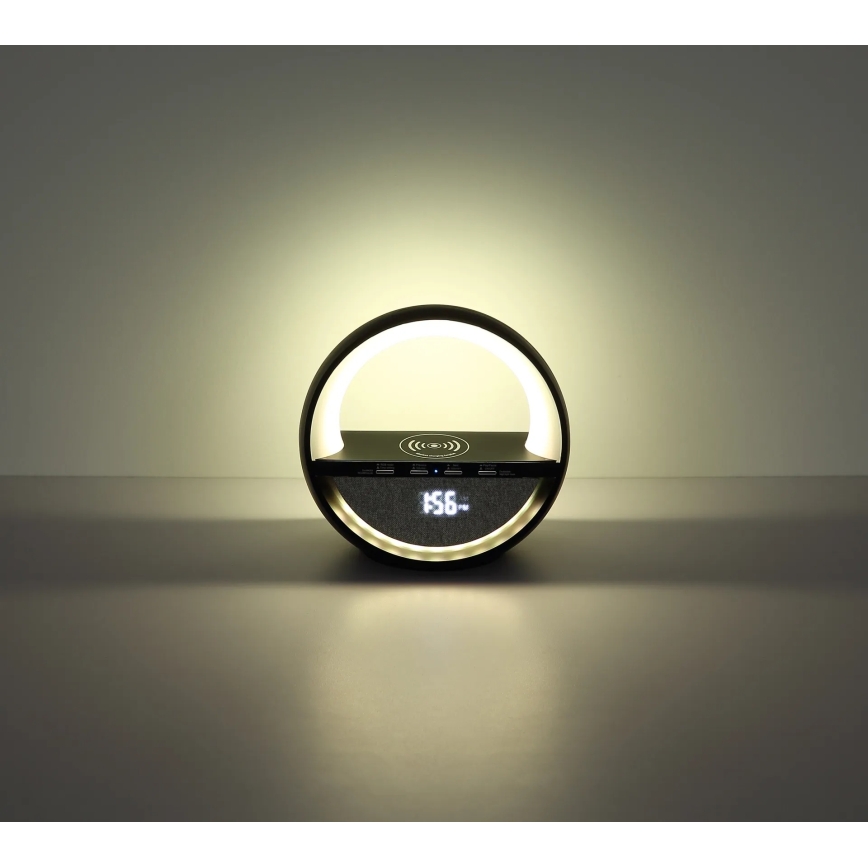 Globo - Lampă de birou LED RGBW reîncărcabilă, cu control tactil, difuzor și încărcare wireless QI LED/3,5W/5V 1800 mAh
