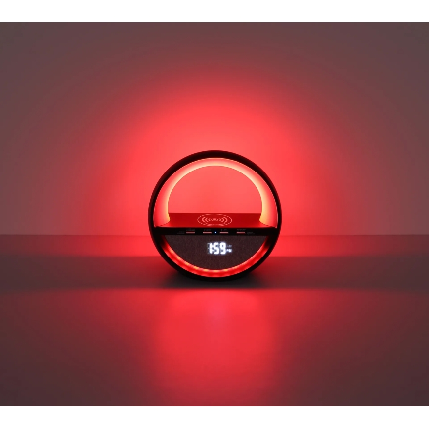 Globo - Lampă de birou LED RGBW reîncărcabilă, cu control tactil, difuzor și încărcare wireless QI LED/3,5W/5V 1800 mAh