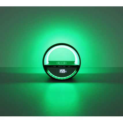 Globo - Lampă de birou LED RGBW reîncărcabilă, cu control tactil, difuzor și încărcare wireless QI LED/3,5W/5V 1800 mAh