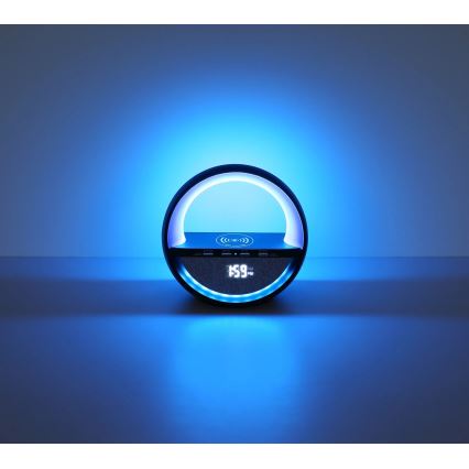 Globo - Lampă de birou LED RGBW reîncărcabilă, cu control tactil, difuzor și încărcare wireless QI LED/3,5W/5V 1800 mAh
