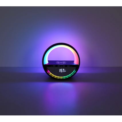 Globo - Lampă de birou LED RGBW reîncărcabilă, cu control tactil, difuzor și încărcare wireless QI LED/3,5W/5V 1800 mAh