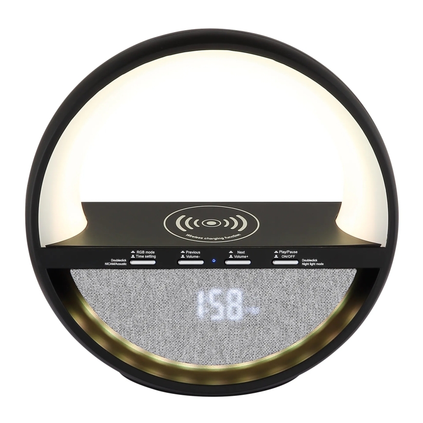 Globo - Lampă de birou LED RGBW reîncărcabilă, cu control tactil, difuzor și încărcare wireless QI LED/3,5W/5V 1800 mAh