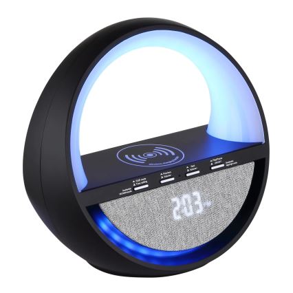 Globo - Lampă de birou LED RGBW reîncărcabilă, cu control tactil, difuzor și încărcare wireless QI LED/3,5W/5V 1800 mAh