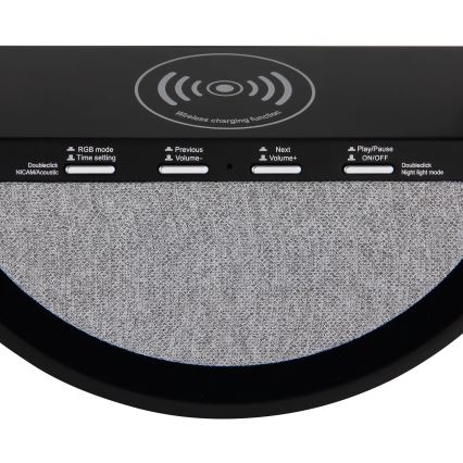 Globo - Lampă de birou LED RGBW reîncărcabilă, cu control tactil, difuzor și încărcare wireless QI LED/3,5W/5V 1800 mAh