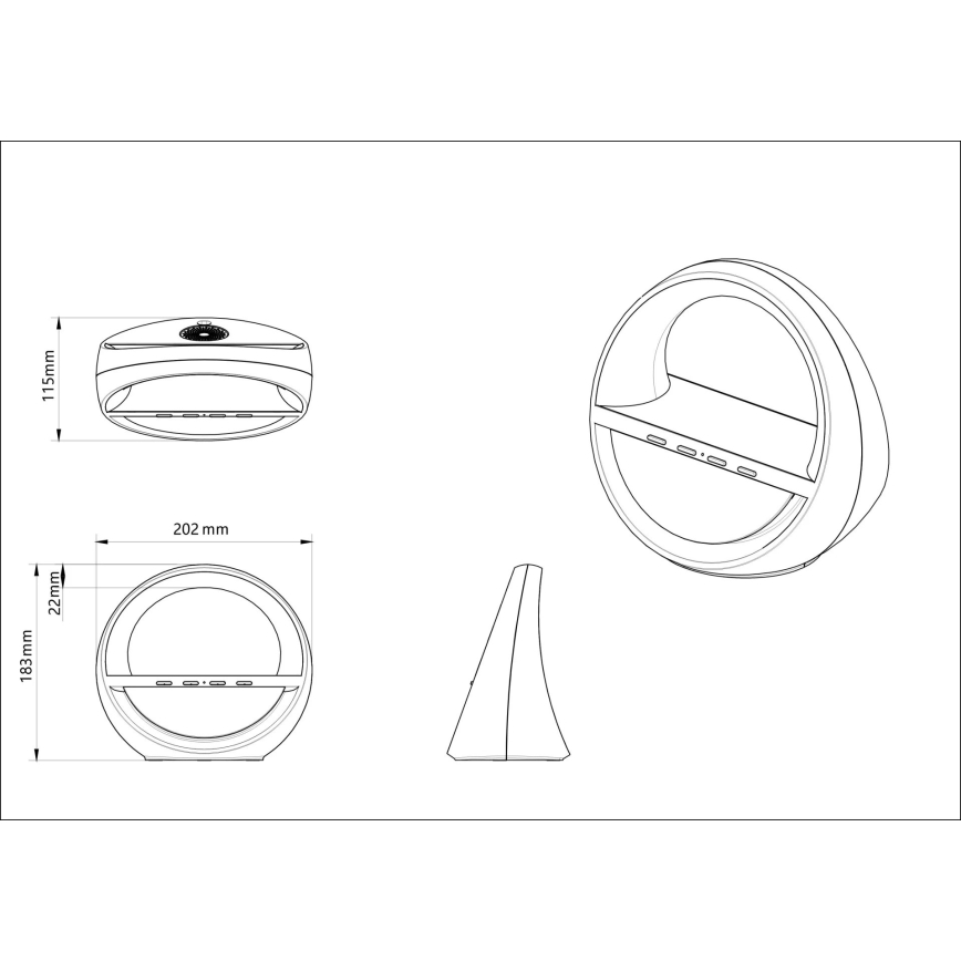 Globo - Lampă de birou LED RGBW reîncărcabilă, cu control tactil, difuzor și încărcare wireless QI LED/3,5W/5V 1800 mAh
