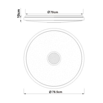 Globo - Plafonieră LED reglabilă LED/80W/230V 2700-6500K Ø 78,5 cm + telecomandă