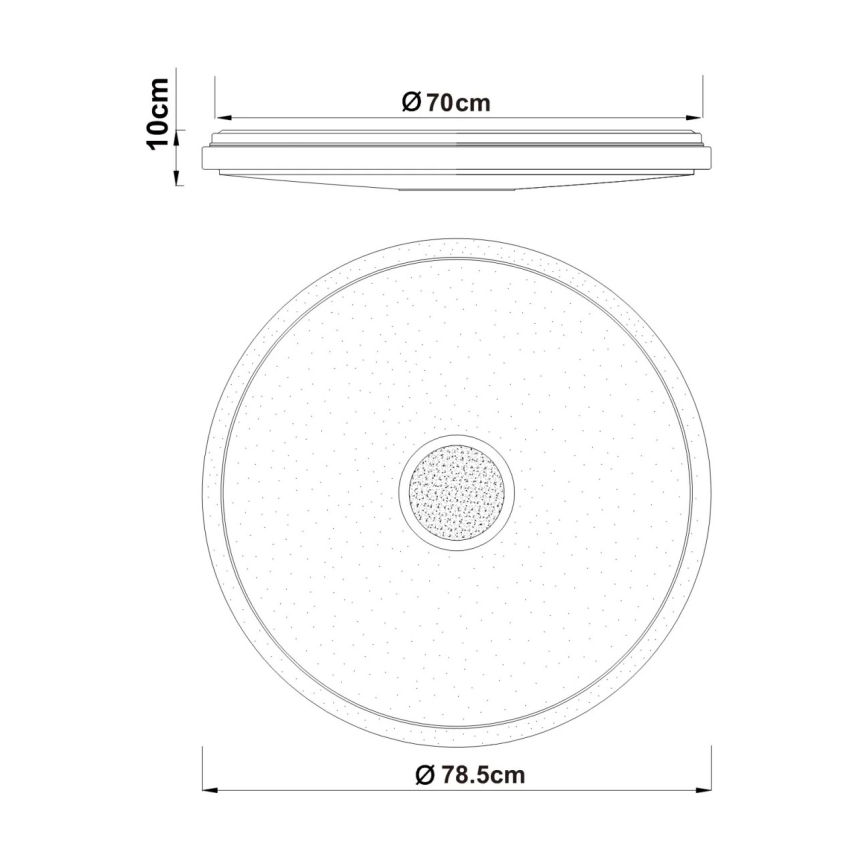 Globo - Plafonieră LED reglabilă LED/80W/230V 2700-6500K Ø 78,5 cm + telecomandă