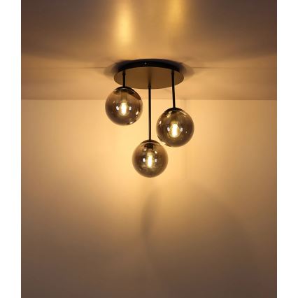 Globo - Plafonieră aplicată 3xE14/25W/230V negru