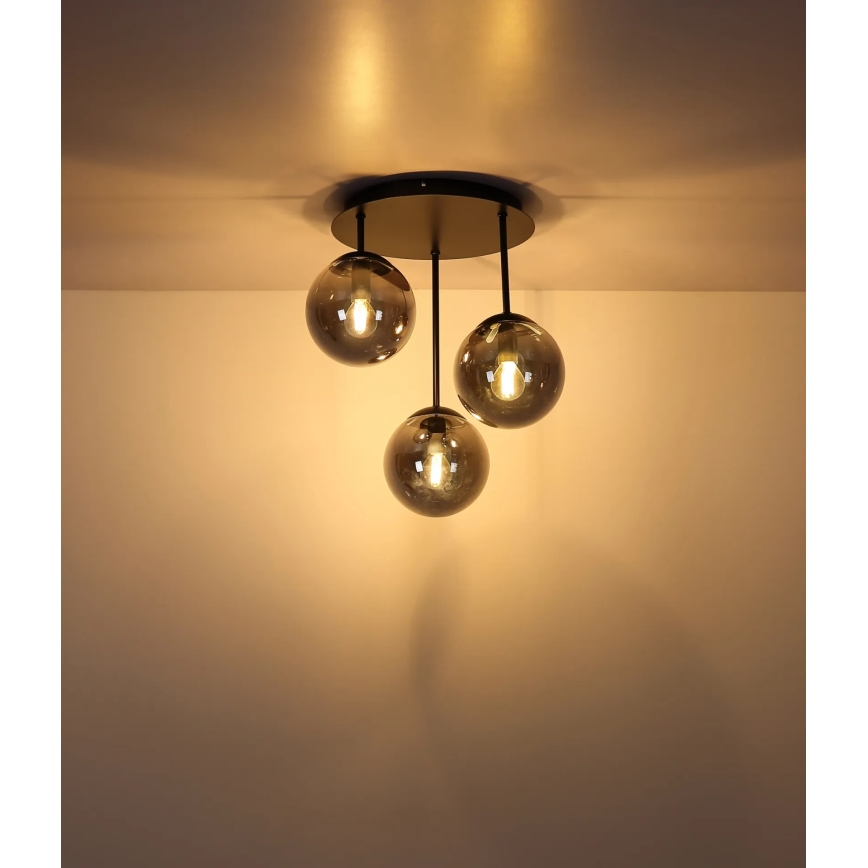 Globo - Plafonieră aplicată 3xE14/25W/230V negru