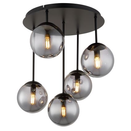 Globo - Lustră aplicată de tavan 5xE14/25W/230V negru