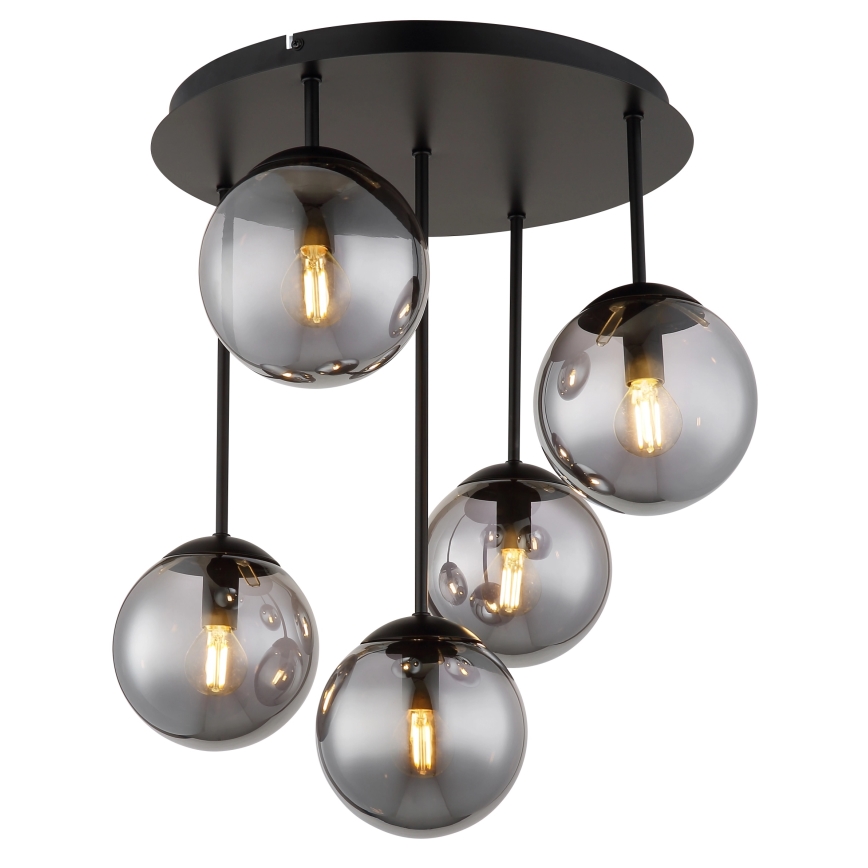 Globo - Lustră aplicată de tavan 5xE14/25W/230V negru