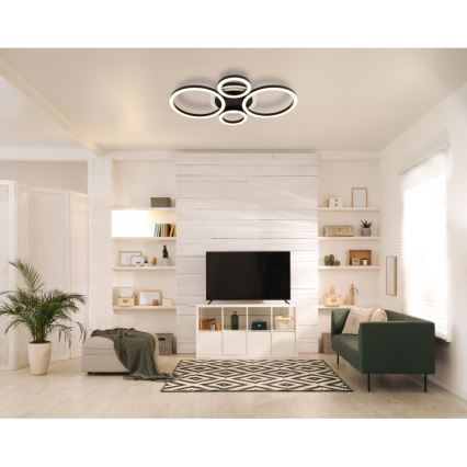 Globo - Plafonieră LED 40W/230V 2700/4500/6500K, dim. 35,5x53 cm, neagră