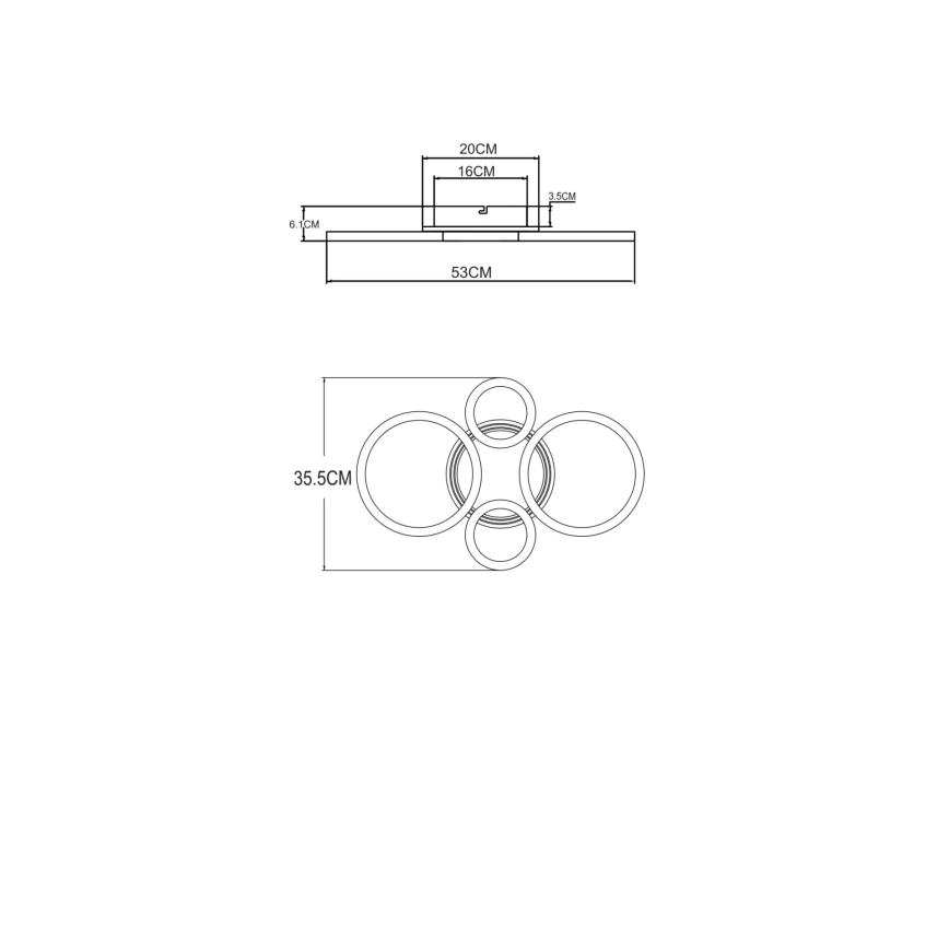 Globo - Plafonieră LED/40W/230V 2700/4500/6500K Ø 35,5x53 cm alamă