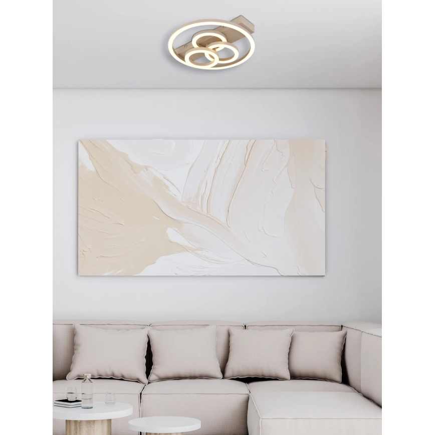 Globo - Plafonieră LED cu funcție de dimare LED/40W/230V 2700-6500K Ø 35x33 cm bej + telecomandă