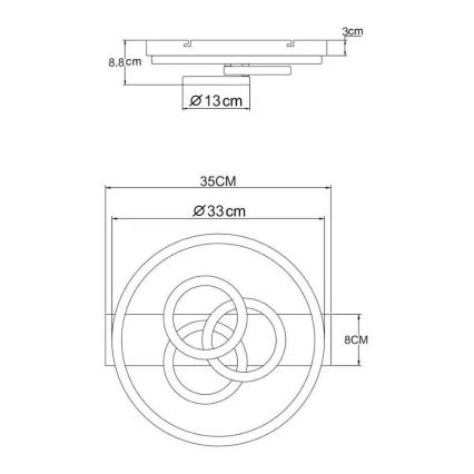 Globo - Plafonieră LED cu funcție de dimare LED/40W/230V 2700-6500K Ø 35x33 cm bej + telecomandă