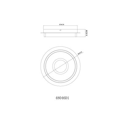 Globo - Plafonieră LED, 24 W, 230 V, 3000 K, Ø 40 cm