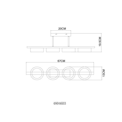 Globo - Plafonieră LED aplicată, 24W, 230V, 3000K