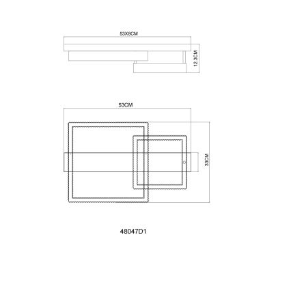 Globo - Plafonieră LED/24W/230V 3000K 33x53 cm