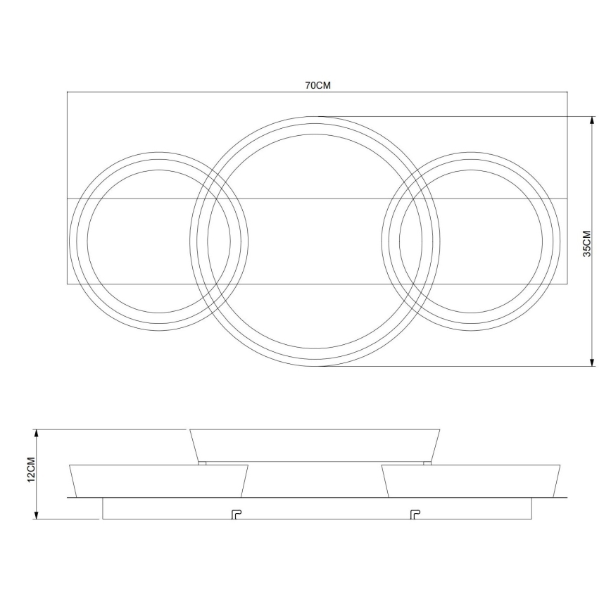 Globo - Plafonieră LED/40W/230V 3000K 70x35 cm