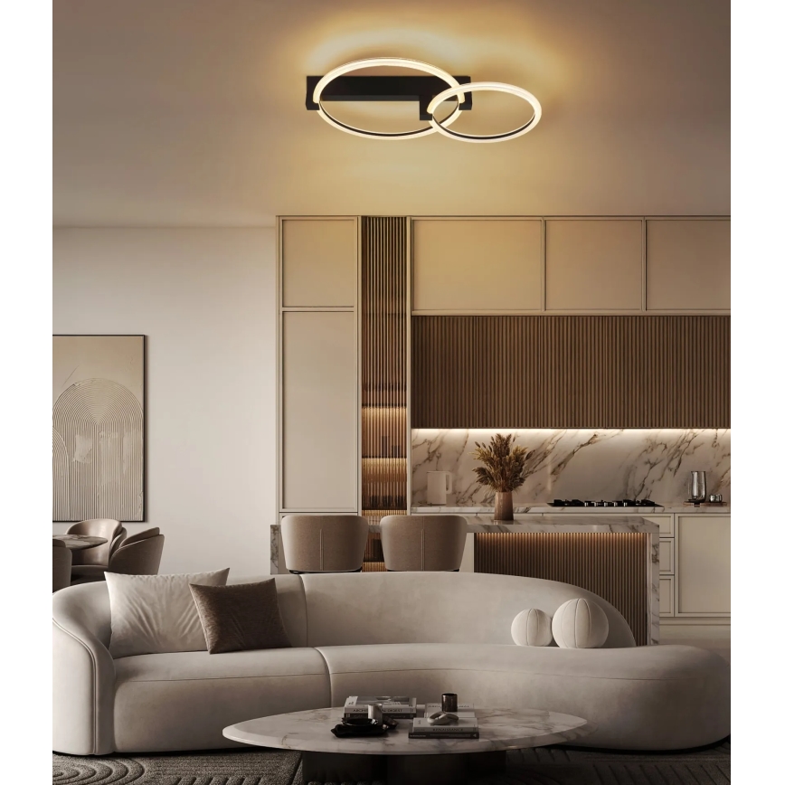 Globo - Plafonieră LED 24W/230V, 3000K, 58x38 cm, neagră