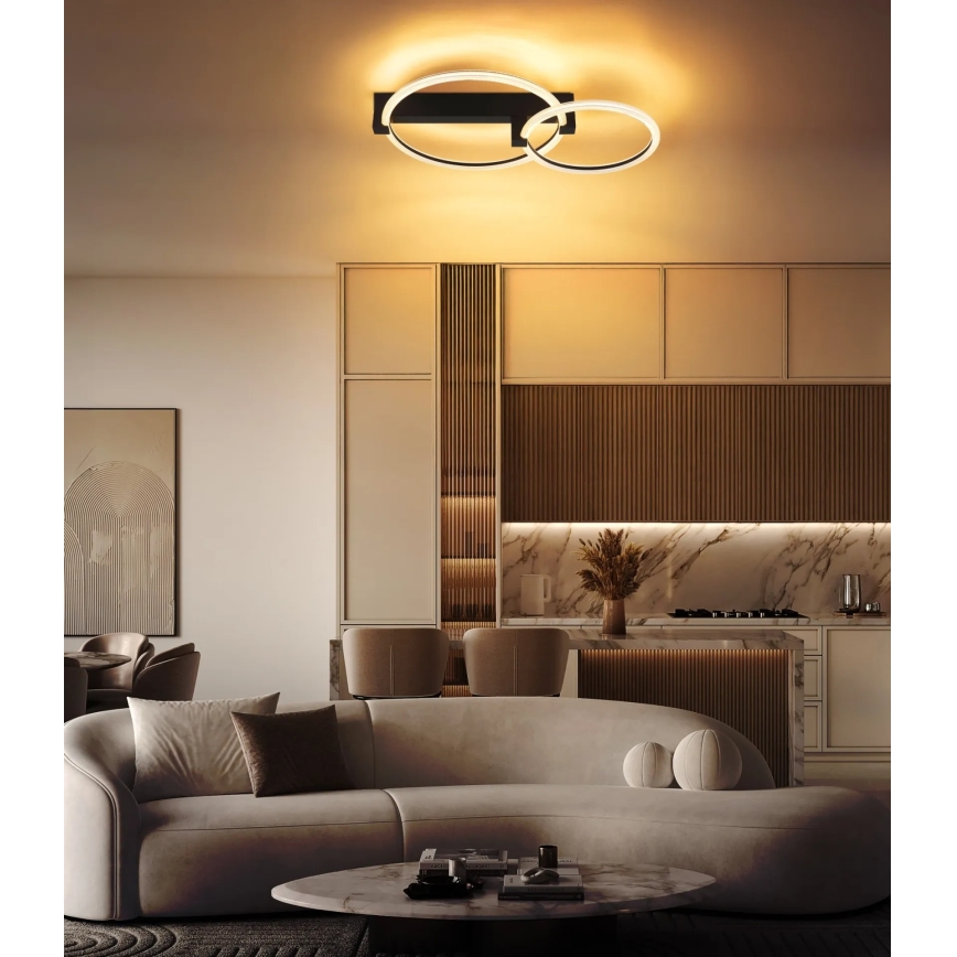 Globo - Plafonieră LED 24W/230V, 3000K, 58x38 cm, neagră
