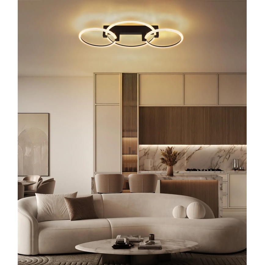 Globo - Plafonieră LED LED/40W/230V 3000K 76,1x38 cm neagră