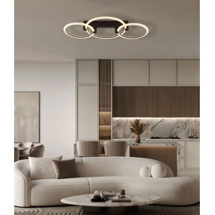 Globo - Plafonieră LED LED/40W/230V 3000K 76,1x38 cm neagră
