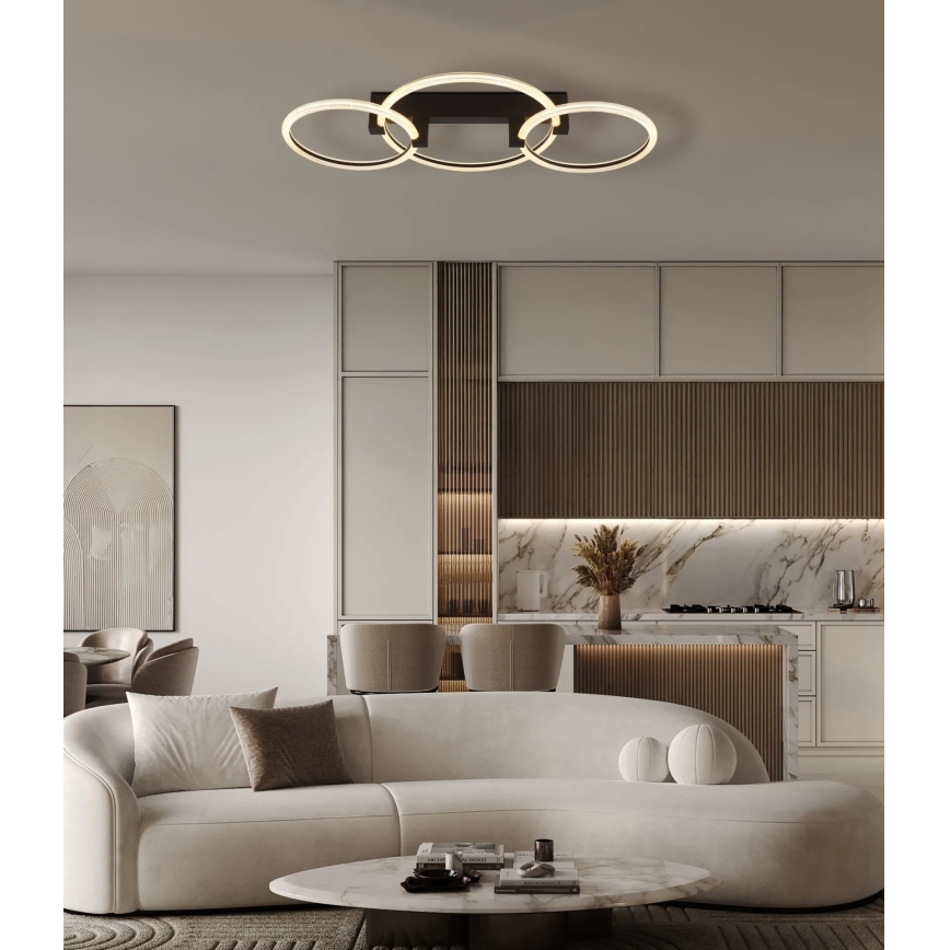 Globo - Plafonieră LED LED/40W/230V 3000K 76,1x38 cm neagră