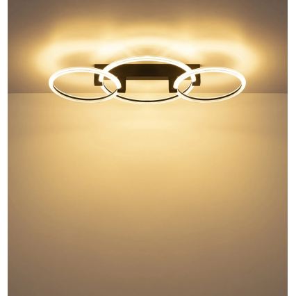 Globo - Plafonieră LED LED/40W/230V 3000K 76,1x38 cm neagră