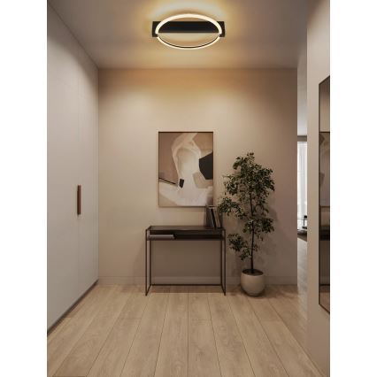 Globo - Plafonieră LED, 15W, 230V, lumină caldă 3000K, 41,4x38 cm, neagră